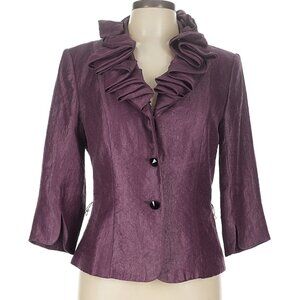 Adrianna Papell Purple Ruffle Jacket Size 6